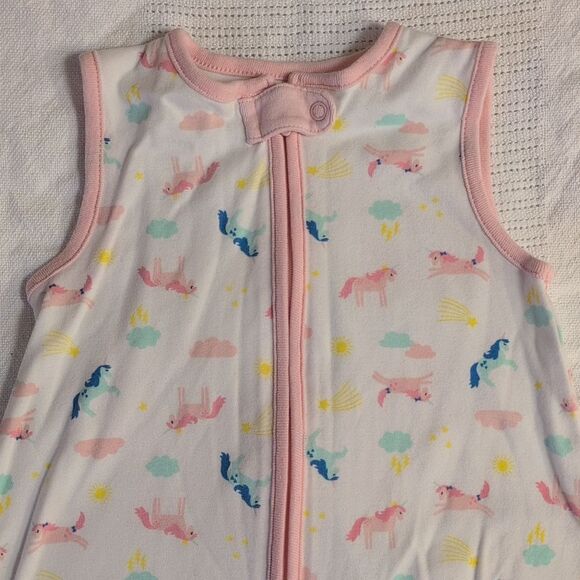 Carter's Medium 6-9 months Pink Unicorn Cotton Zippered Sleep Sack - Picture 2 of 9